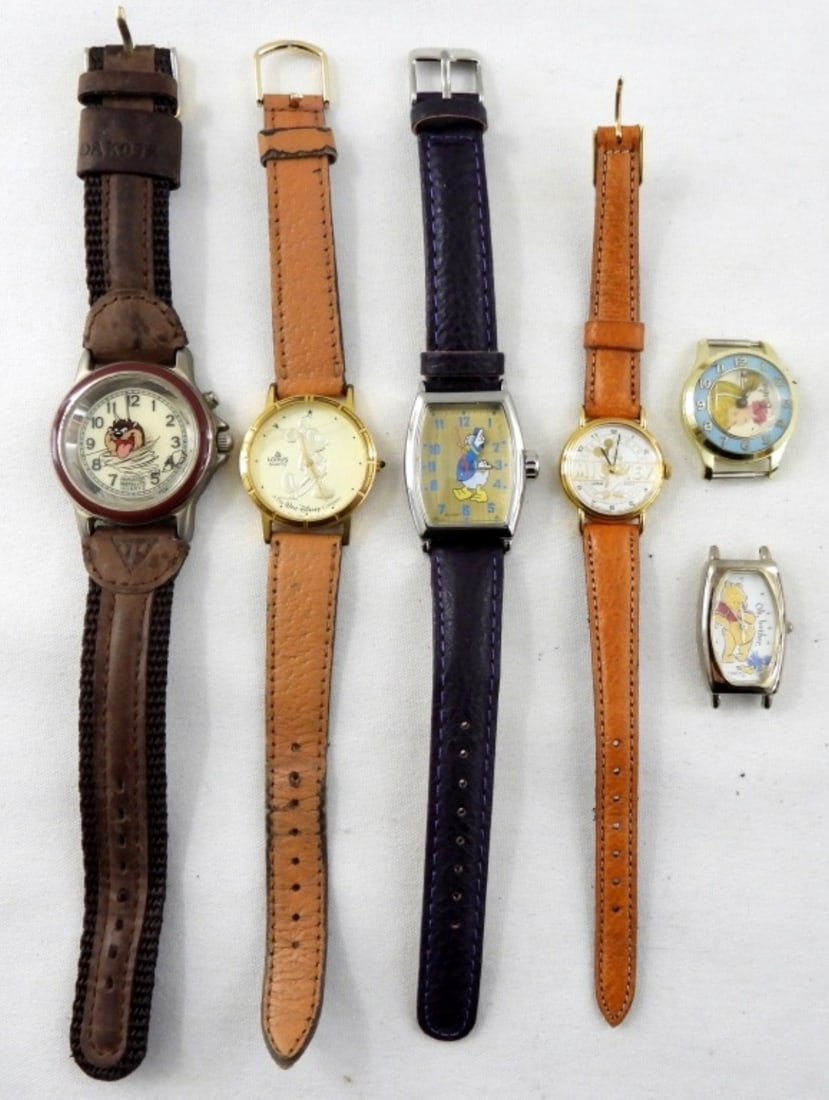VTG  MICKEY, DONALD, POOH & TAZ WATCHES (1 of 2)