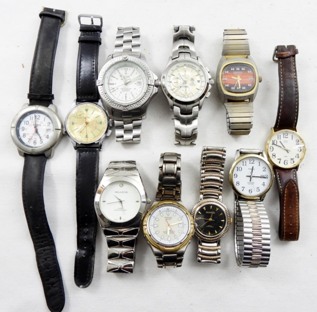 (10) LARGE FACED MEN'S WATCHES (1 of 3)