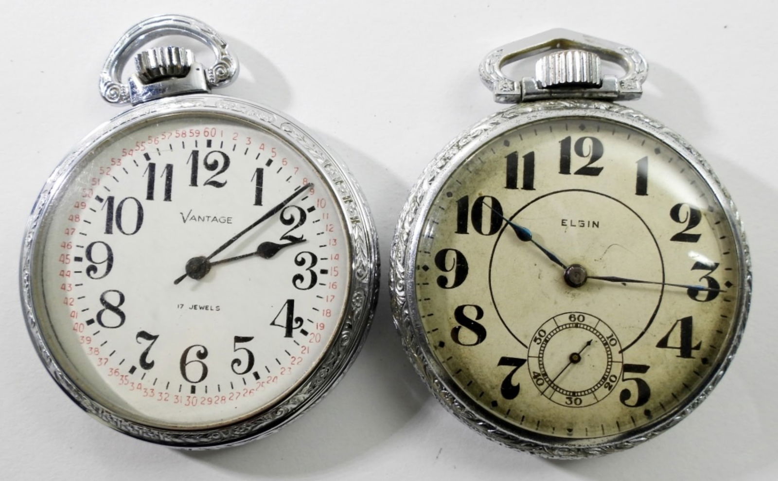 (2) VTG  DECORATIVE 16 SIZE POCKET WATCHES (1 of 3)