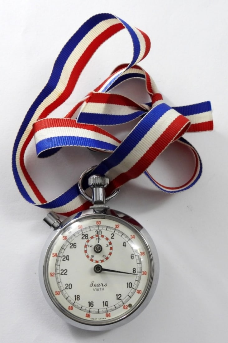 VINTAGE SEARS STOP WATCH: DOES WORK, SEARS 1/10TH,