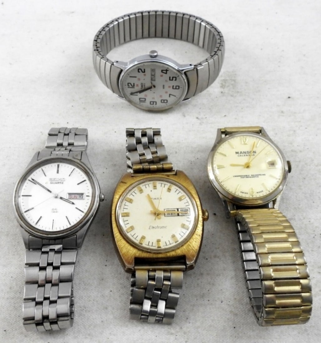 (4) MEN's DAY/DATE WATCH LOT (1 of 3)