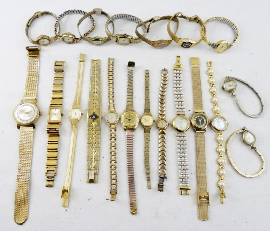 (20) LADIES GOLD TONE WATCHES (1 of 4)
