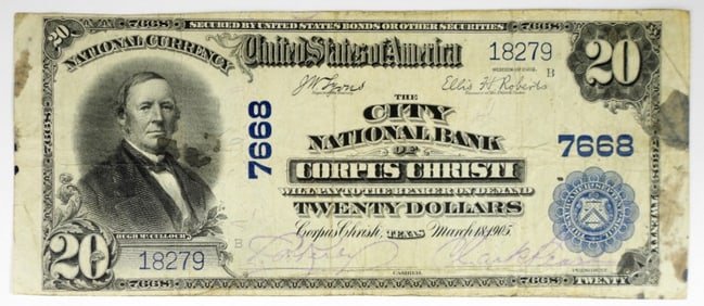 1902 $20 NATIONAL NOTE CHARTER 7668