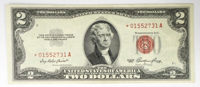 1953 $2 RED SEAL STAR NOTE
