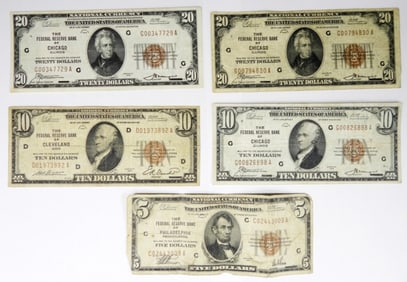 1929 $65 FACE VALUE BANK NOTES