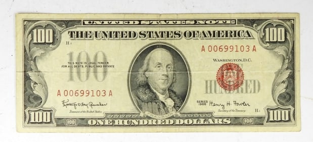 1966 $100 RED SEAL NOTE