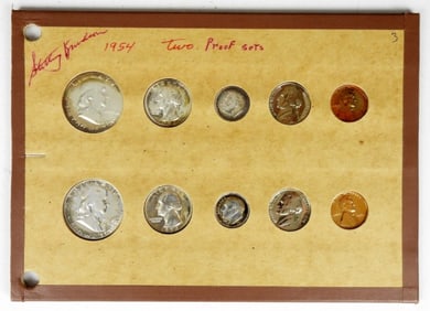 (2) 1954 UNITED STATES PROOF SET