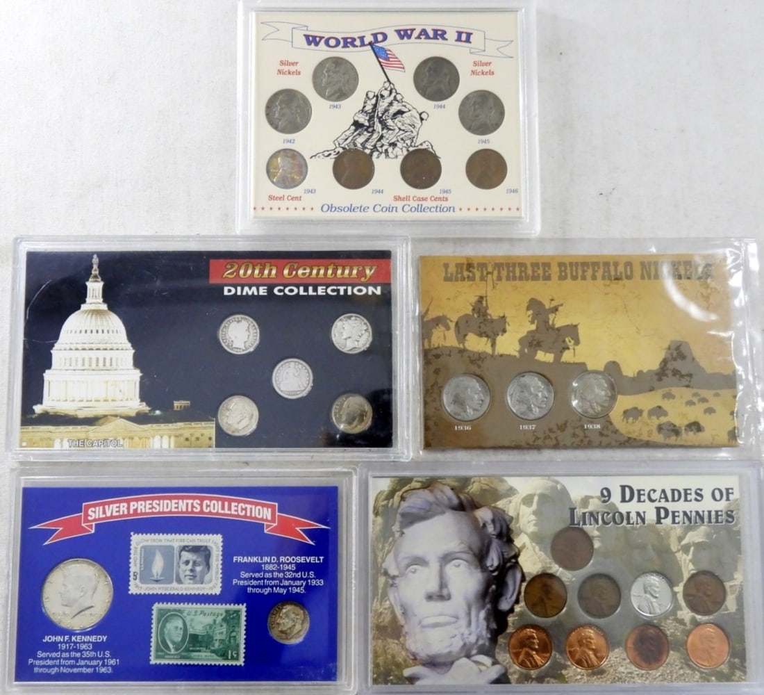 (5) U.S. COIN TRIBUTE SETS, SILVER PRES (1 of 2)