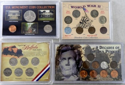 (4) U.S. COIN TRIBUTE SETS,  BUFFALO