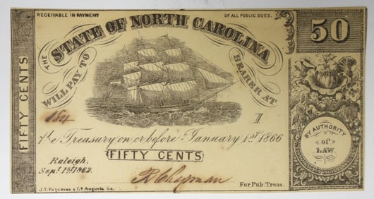50c NORTH CAROLINA OBSOLETE NOTE