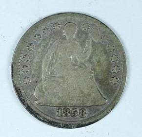 1858 LIBERTY SEATED HALF DIME