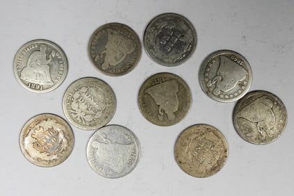 10 SEATED DIMES