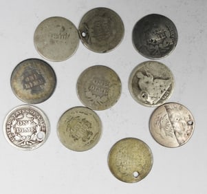 10 CULL SEATED DIMES
