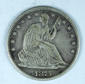 1875 SEATED LIBERTY HALF DOLLAR