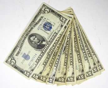 (10) $5 SILVER CERTIFICATES
