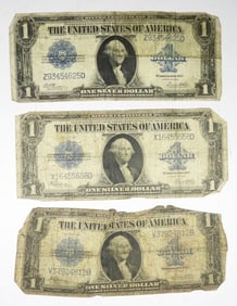 (3) LOW GRADE 1923 $1 SILVER CERTS