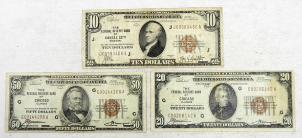 $80 FACE VALUE 1929 BANK NOTES
