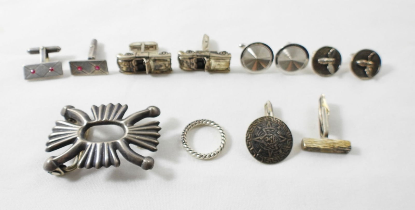 MENS CUFFLINKS & BELT BUCKLE 925 (1 of 3)