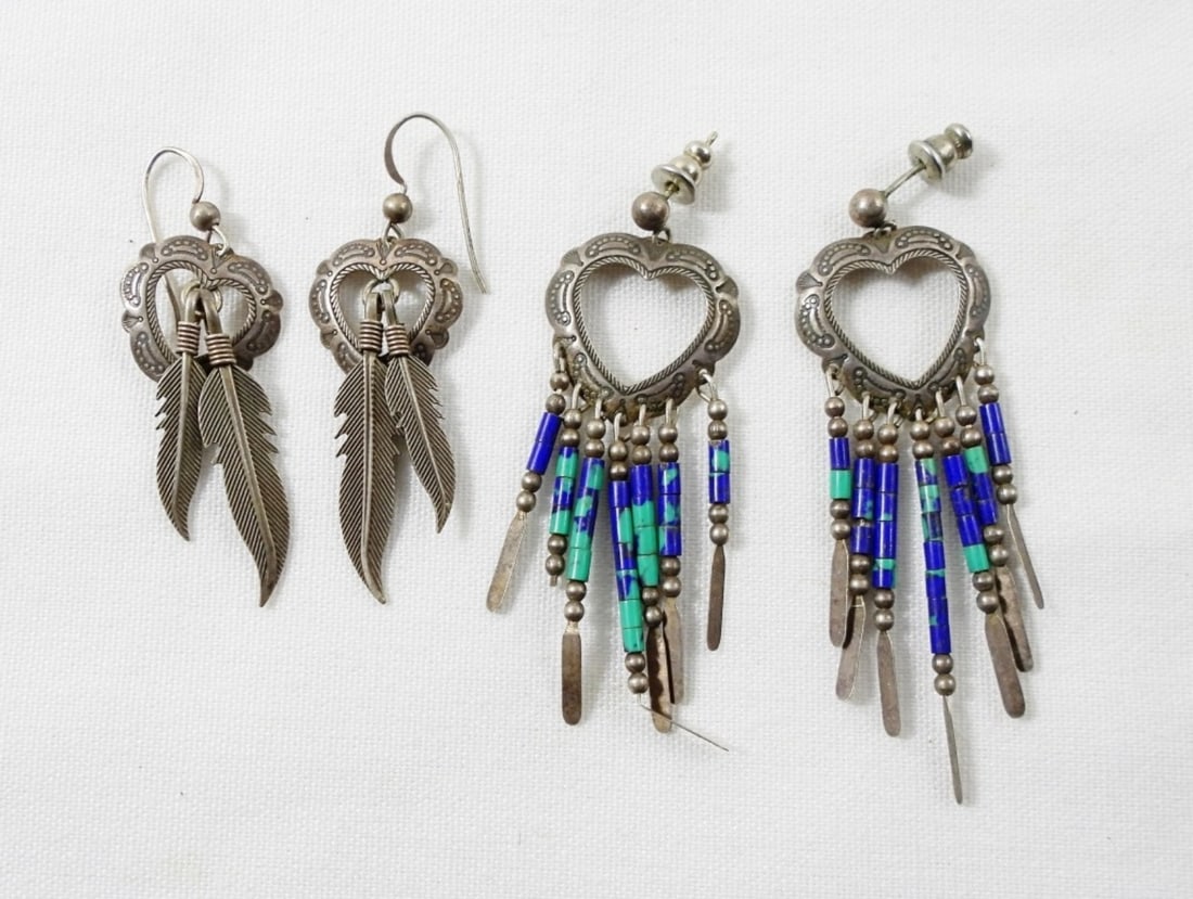 (2) VINTAGE 925 HEART EARRINGS (1 of 2)