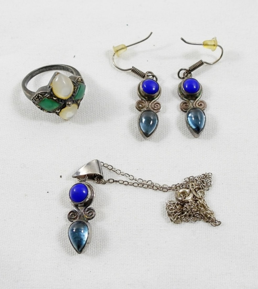 925 JEWELRY LOT w/GEM STONES (1 of 3)