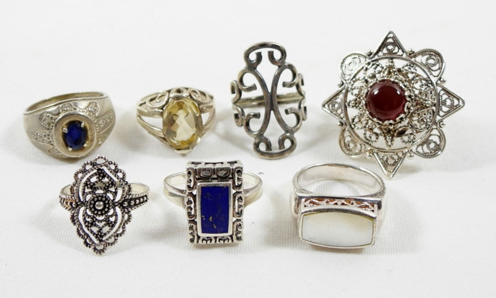 (7) STERLING SILVER ASSORTED RING LOT (1 of 3)