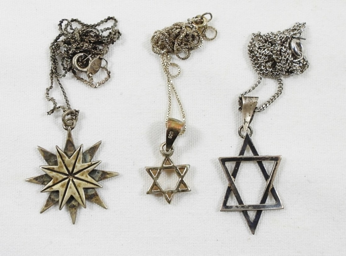 (2) STAR of DAVID (1) SNOWFLAKE 925 (1 of 2)