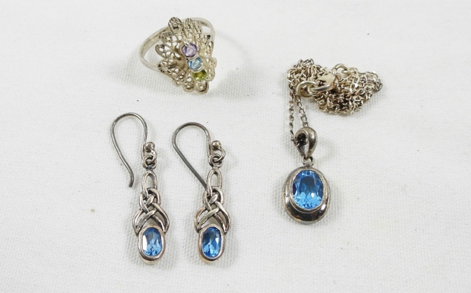 STERLING GEMSTONE JEWELRY LOT (1 of 2)