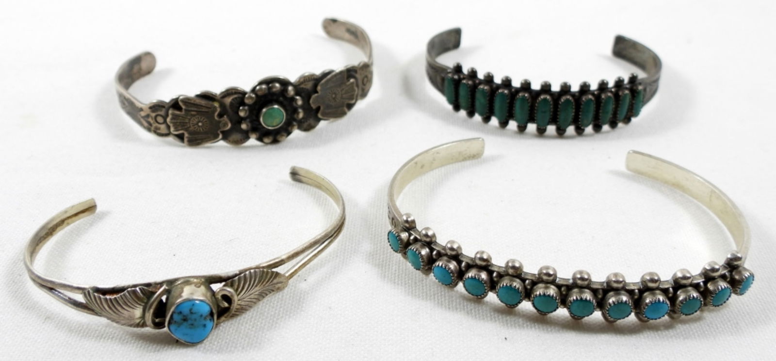 (4) STERLING CUFFS TURQUOISE DETAIL (1 of 2)