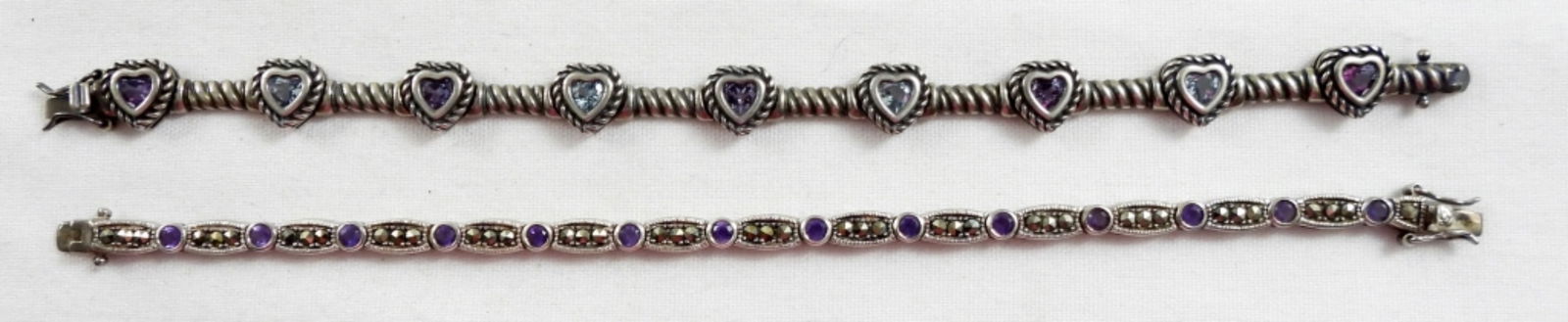 (2) STERLING GEMSTONE BRACELETS (1 of 2)