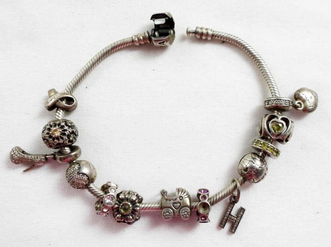 STERLING PANDORA CHARM BRACELET (1 of 3)