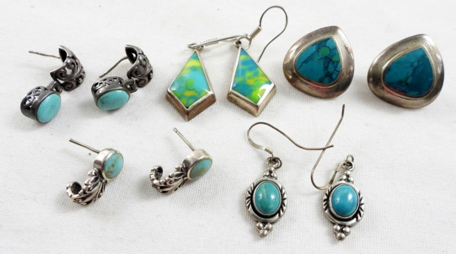(5) ASSORTED TURQUOISE 925 EARRINGS LOT (1 of 3)