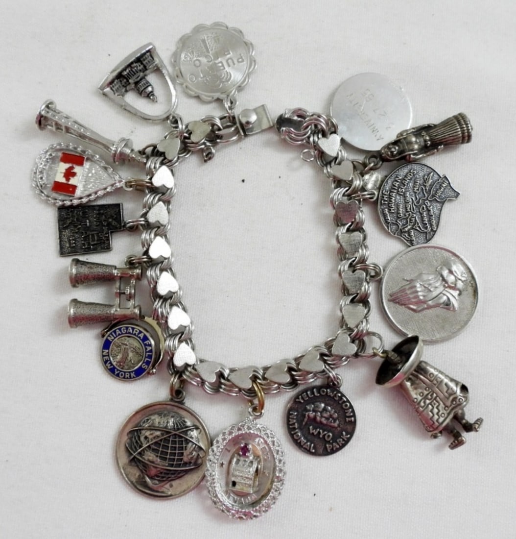 STERLING CHARM BRACELET - LOADED (1 of 3)