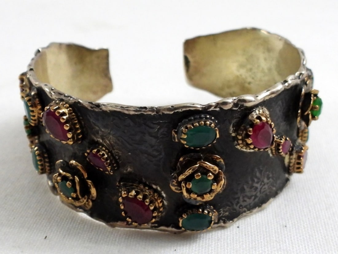 GORGEOUS 925 GEMSTONE CUFF BRACELET (1 of 3)