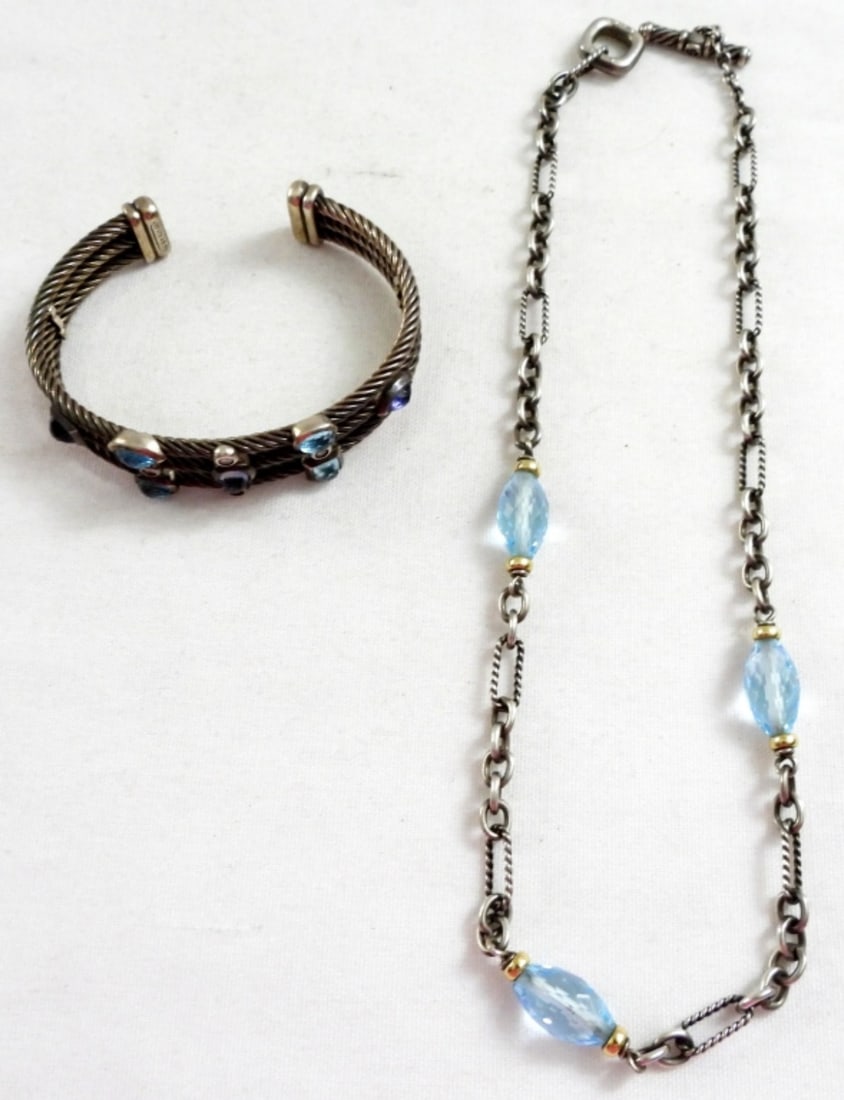 STERLING BLUE GEMSTONE SET (1 of 3)