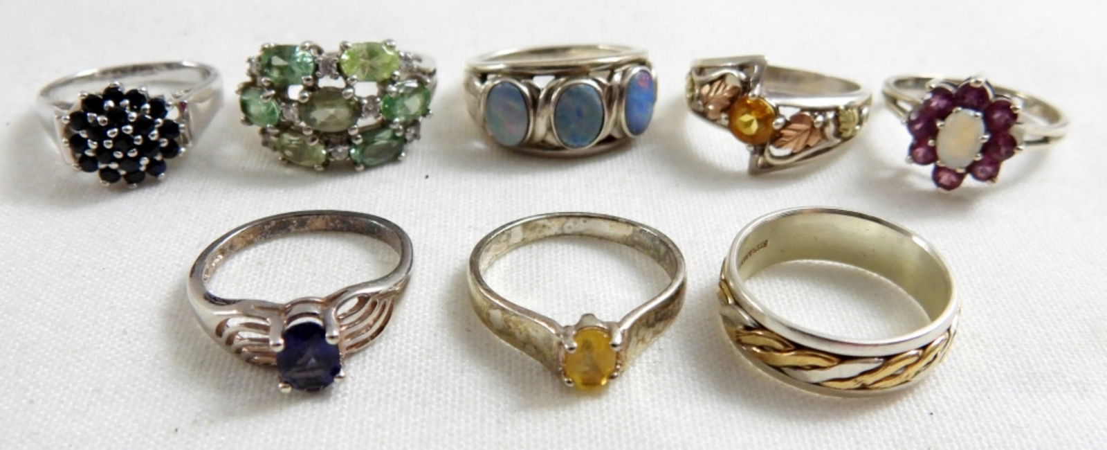 (8) STERLING GEMSTONE FASHION RINGS (1 of 2)