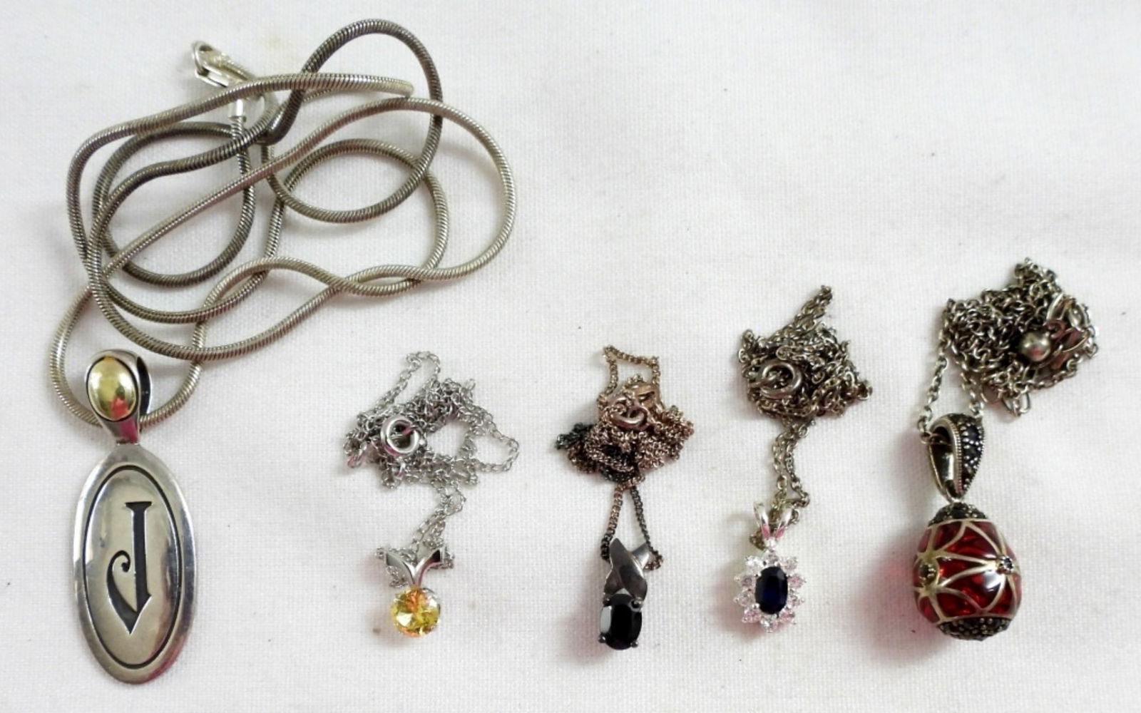 (5) STERLING FASHION NECKLACES (1 of 2)