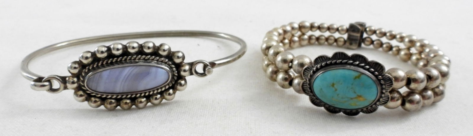 (2) STERLING GEMSTONE VTG BRACELETS (1 of 2)