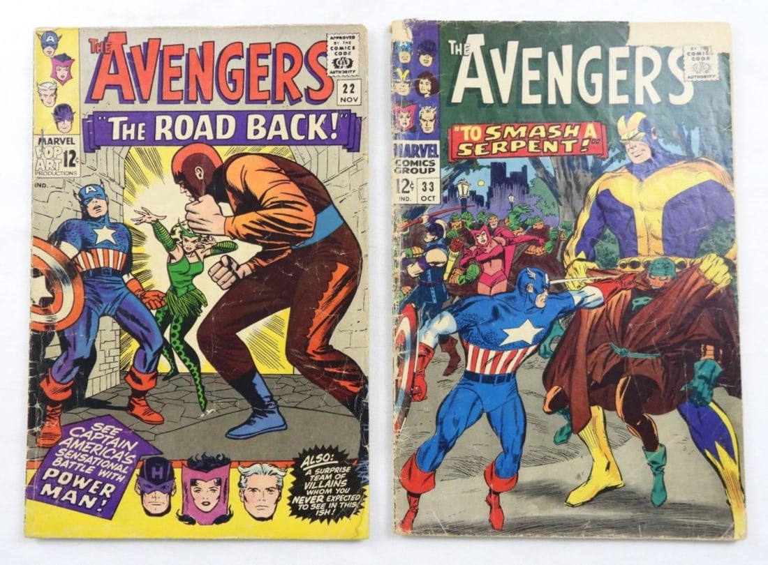 (2) MARVEL AVENGERS 12c COMIC LOT (1 of 2)