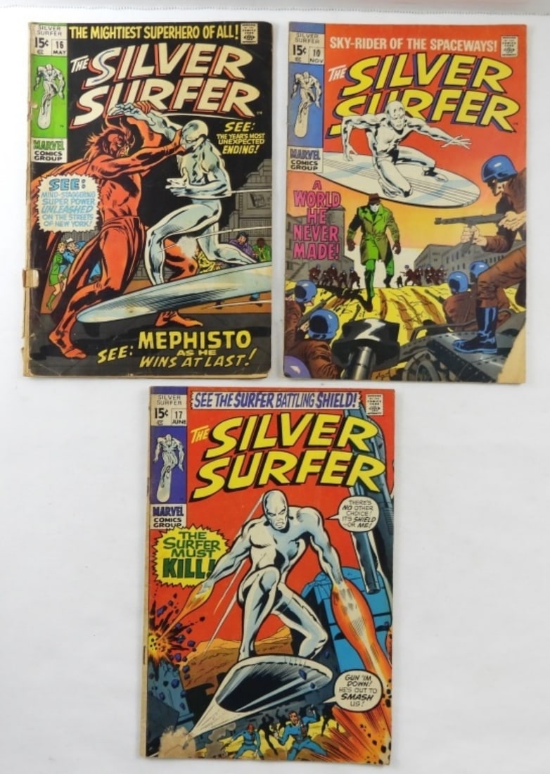 (3) MARVEL SILVER SURFER 15c ISSUES (1 of 2)