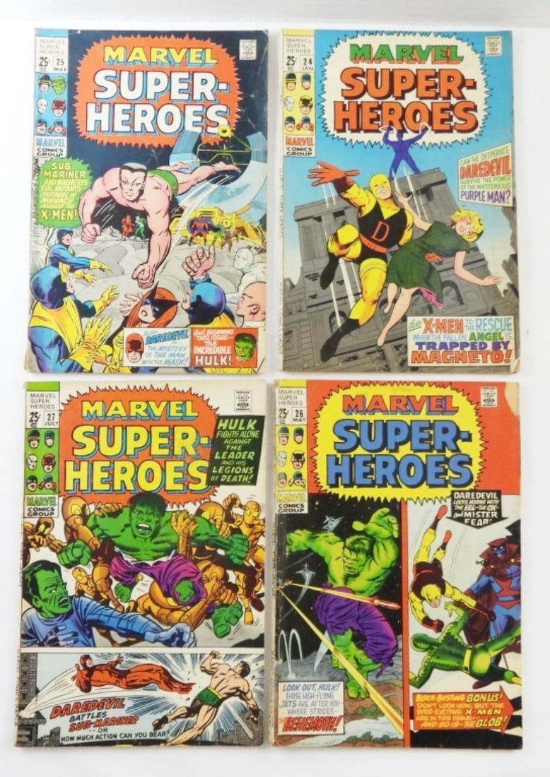 (4) MARVEL SUPER-HEROES #24 thru #27: VG/GOOD