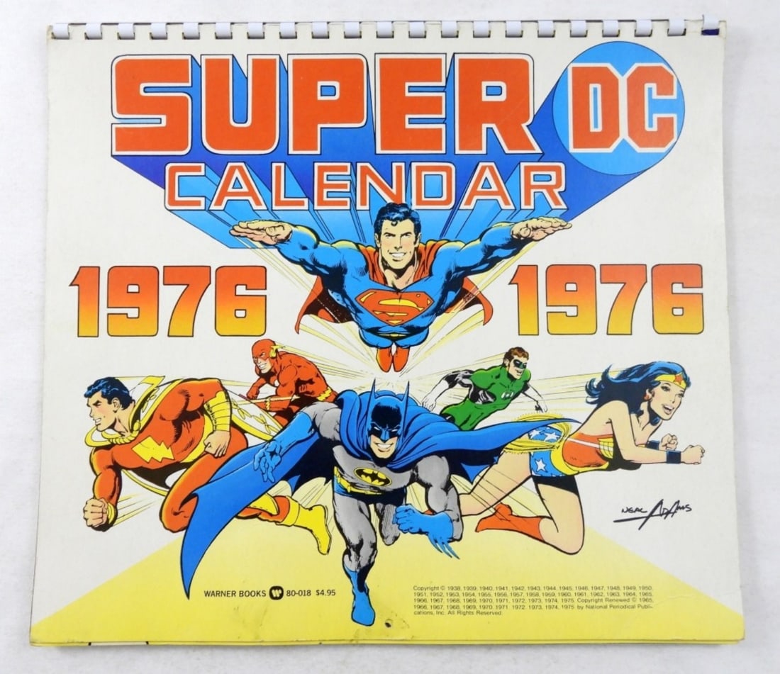 1976 SUPER DC CALENDAR BATMAN SUPERMAN: VG+