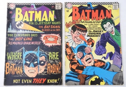 (2)1966 DC BATMAN #184 & #186 12c COMICS
