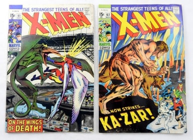 X-MEN VOL 1 NO 61 AND 62, VERY GOOD