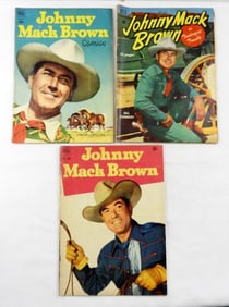 (3) DELL JOHHNY MACK BROWN COMICS