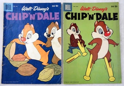 (2) DELL 10C WALT DISNEY'S CHIP 'N' DALE COMICS