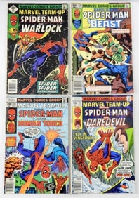 (4) BRONZE MARVEL TEAM-UP COMICS