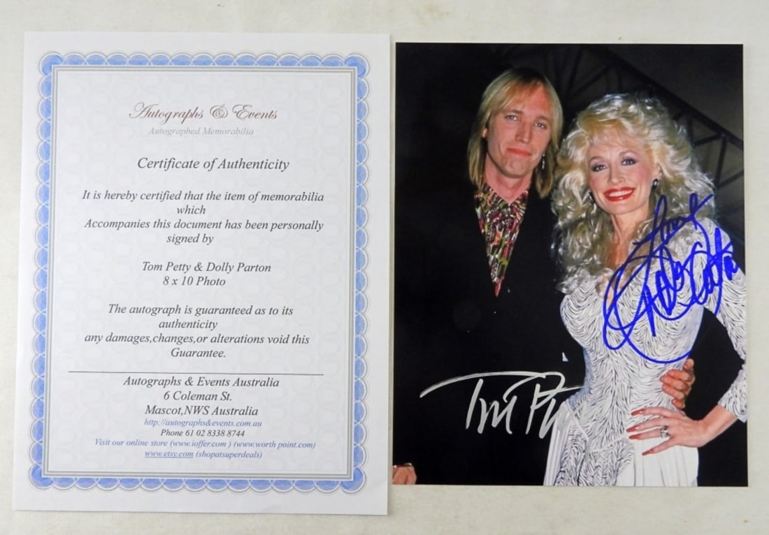 TOM PETTY & DOLLY PARTON COA AUTO PHOTO (1 of 2)