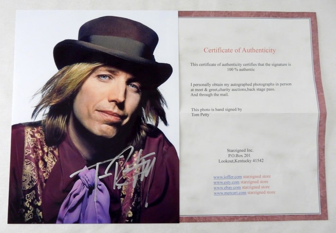 TOM PETTY ROLLINGSTONE PHOTO SIGNED COA (1 of 2)