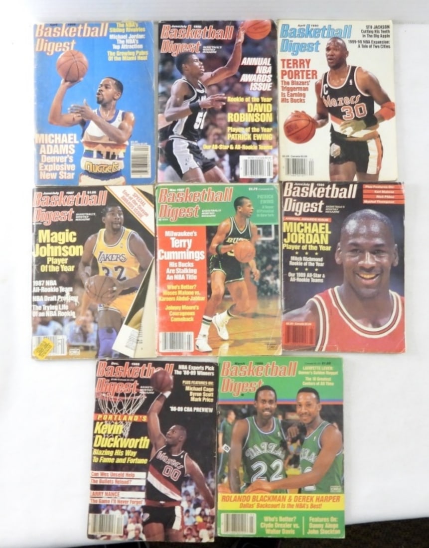 1987-1990 (9) BASKETBALL DIGEST LOT (1 of 2)