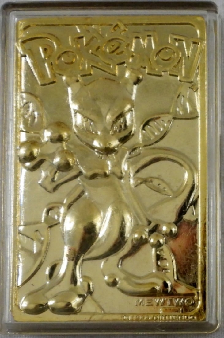 1999 POKEMON MEWTWO #150 23K GOLD-PLATED TRADING C (1 of 3)